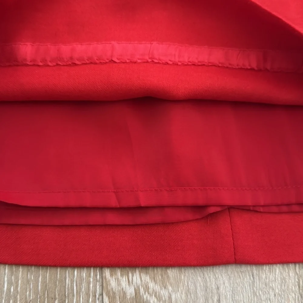 J Crew Red Wool Mini Skirt 0